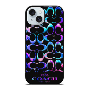 COACH NEW YORK COLORFULL MARBLE PATTERN iPhone 15 Case Cover