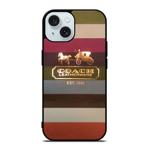 COACH NEW YORK LEATHERWARE LOGO iPhone 15 Case Cover