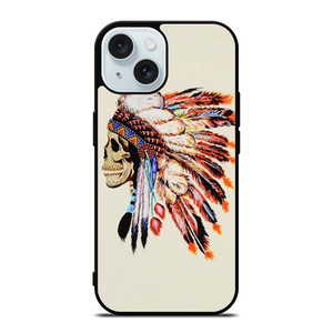 INDIAN FEATHER SKULL iPhone 15 Case Cover INDIAN FEATHER SKULL iPhone 15 Case Cover