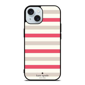 KATE SPADE NEW YORK STRIPES RED WHITE iPhone 15 Case Cover KATE SPADE NEW YORK STRIPES RED WHITE iPhone 15 Case Cover
