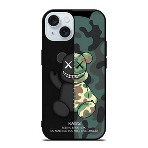 KAWS CAMO SEEING AND WATHING iPhone 15 Case Cover KAWS CAMO SEEING AND WATHING iPhone 15 Case Cover