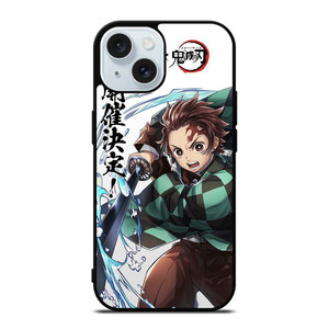 KIMETSU NO YAIBA DEMON SLAYER TANJIRO KAMADO FIRE WATER iPhone 15 Case Cover