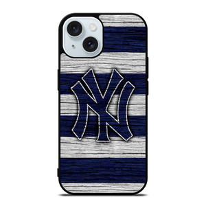 NEW YORK YANKEES BASEBALL TEAM WOODEN LOGO iPhone 15 Case Cover