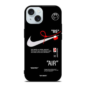 NIKE AIR JORDAN OFF WHITE BLACK KOKOTREY iPhone 15 Case Cover