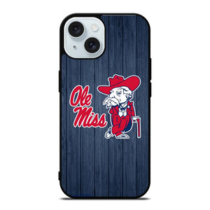 OLE MISS WOODEN LOGO iPhone 15 Case Cover OLE MISS WOODEN LOGO iPhone 15 Case Cover