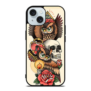 OWL STEAMPUNK ILLUMINATI TATTOO iPhone 15 Case Cover