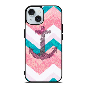 PAISLEY TRIBAL NAUTICAL ANCHOR iPhone 15 Case Cover PAISLEY TRIBAL NAUTICAL ANCHOR iPhone 15 Case Cover