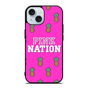 PINK NATION VICTORIA'S SECRET LOGO PINEAPPLE iPhone 15 Case Cover PINK NATION VICTORIA'S SECRET LOGO PINEAPPLE iPhone 15 Case Cover