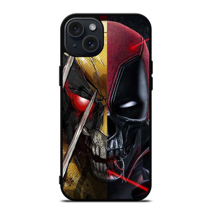 DEADPOOL X WOLVERINE SKULL ICON iPhone 15 Plus Case Cover DEADPOOL X WOLVERINE SKULL ICON iPhone 15 Plus Case Cover