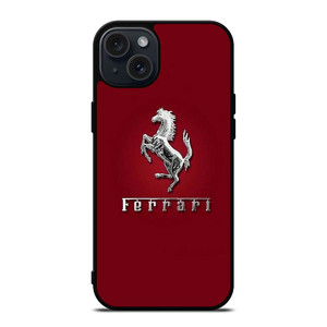 FERRARI LOGO SILVER EMBLEM iPhone 15 Plus Case Cover