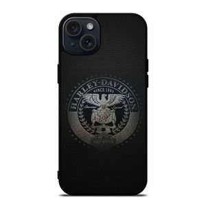 HARLEY DAVIDSON MOTORCYCLES COMPANY CARBON LOGO iPhone 15 Plus Case Cover