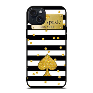 KATE SPADE NEW YORK LOGO GOLDEN POLKADOTS ICON iPhone 15 Plus Case Cover KATE SPADE NEW YORK LOGO GOLDEN POLKADOTS ICON iPhone 15 Plus Case Cover