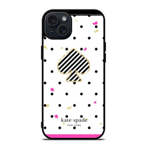 KATE SPADE NEW YORK LOGO POLKADOTS ICON iPhone 15 Plus Case Cover KATE SPADE NEW YORK LOGO POLKADOTS ICON iPhone 15 Plus Case Cover