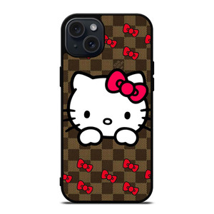 LOUIS VUITTON LV HELLO KITTY PATTERN iPhone 15 Plus Case Cover