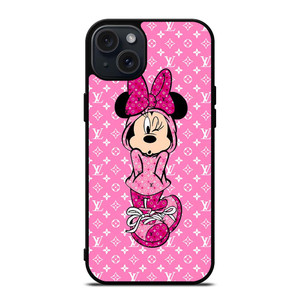LOUIS VUITTON LV LOGO PINK MINNIE MOUSE iPhone 15 Plus Case Cover