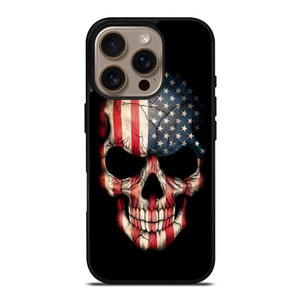 AMERICAN FLAG SKULL iPhone 16 Pro Case Cover