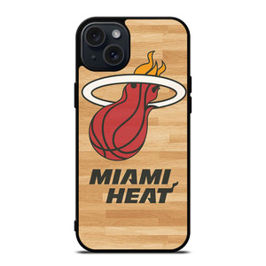 MIAMI HEAT LOGO WOODEN iPhone 15 Plus Case Cover
