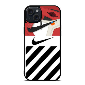 NIKE AIR JORDAN SHOES OFF WHITE LOGO iPhone 15 Plus Case Cover