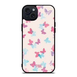 PINK NATION BUTTERFLY BRUSH iPhone 15 Plus Case Cover PINK NATION BUTTERFLY BRUSH iPhone 15 Plus Case Cover