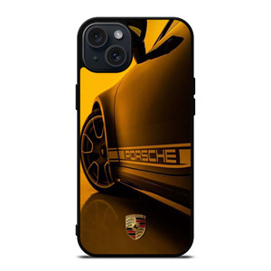 PORSCHE LOGO CAR YELOOW iPhone 15 Plus Case Cover PORSCHE LOGO CAR YELOOW iPhone 15 Plus Case Cover