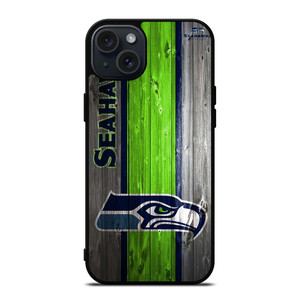 SEATTLE SEAHAWKS WOODEN LOGO iPhone 15 Plus Case Cover