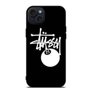 STUSSY BLACK LOGO iPhone 15 Plus Case Cover