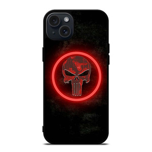 THE PUNISHER SKULL RED GLOW iPhone 15 Plus Case Cover THE PUNISHER SKULL RED GLOW iPhone 15 Plus Case Cover