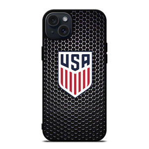 USA SOCCER LOGO CARBON iPhone 15 Plus Case Cover USA SOCCER LOGO CARBON iPhone 15 Plus Case Cover