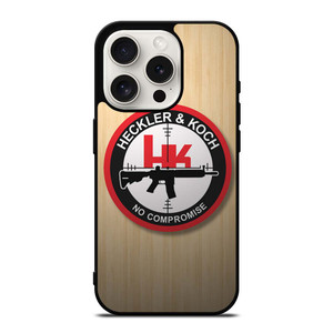 HECKLER AND KOCH WOODEN LOGO iPhone 15 Pro Case Cover HECKLER AND KOCH WOODEN LOGO iPhone 15 Pro Case Cover