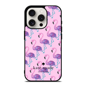 KATE SPADE NEW YORK LOGO FLAMENGOS PATTERN iPhone 15 Pro Case Cover KATE SPADE NEW YORK LOGO FLAMENGOS PATTERN iPhone 15 Pro Case Cover