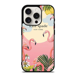 KATE SPADE NEW YORK LOGO FLORAL FLAMENGOS iPhone 15 Pro Case Cover KATE SPADE NEW YORK LOGO FLORAL FLAMENGOS iPhone 15 Pro Case Cover