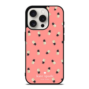 KATE SPADE NEW YORK LOGO PINK PINEAPPLES ICON iPhone 15 Pro Case Cover