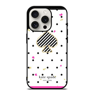 KATE SPADE NEW YORK LOGO POLKADOTS ICON iPhone 15 Pro Case Cover KATE SPADE NEW YORK LOGO POLKADOTS ICON iPhone 15 Pro Case Cover