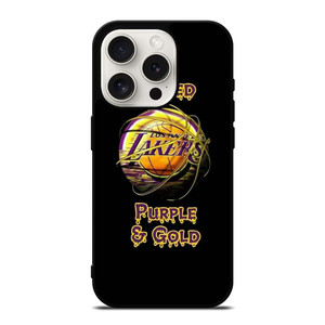 LA LAKERS NBA PURPLE AND GOLD iPhone 15 Pro Case Cover