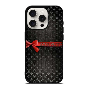 LOUIS VUITTON LV LOGO PATTERN RED RIBBON iPhone 15 Pro Case Cover