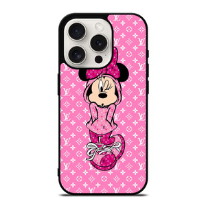 LOUIS VUITTON LV LOGO PINK MINNIE MOUSE iPhone 15 Pro Case Cover