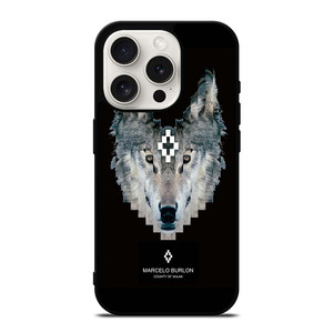 MARCELO BURLON WOLF LOGO iPhone 15 Pro Case Cover