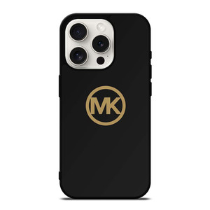MICHAEL KORS MK LOGO BLACK GOLD iPhone 15 Pro Case Cover