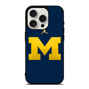 MICHIGAN WOLVERINES AIR JORDAN LOGO FOOTBALL iPhone 15 Pro Case Cover