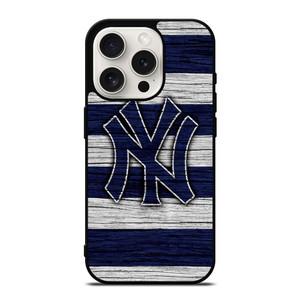NEW YORK YANKEES BASEBALL TEAM WOODEN LOGO iPhone 15 Pro Case Cover