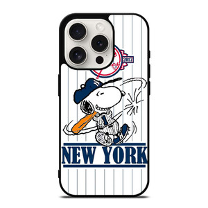 NEW YORK YANKEES LOGO BASEBALL SNOOPY THE PEANUTS iPhone 15 Pro Case Cover