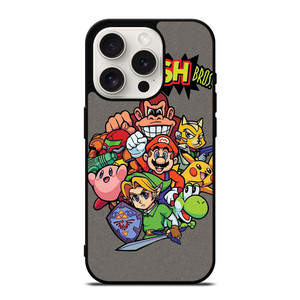NINTENDO GAME CHARACTER SUPER SMASH BROSS AND FRIENDS iPhone 15 Pro Case Cover