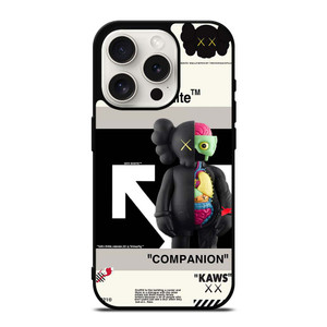 OFF WHITE KAWS COMPANION iPhone 15 Pro Case Cover