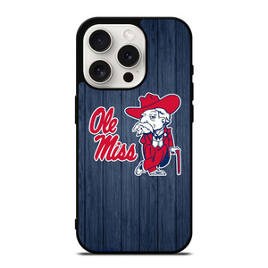 OLE MISS WOODEN LOGO iPhone 15 Pro Case Cover