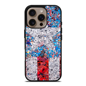 CAPTAIN AMERICA LOGO COLLAGE iPhone 16 Pro Case Cover