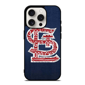 ST. LOUIS CARDINALS BASEBALL WOODEN LOGO iPhone 15 Pro Case Cover