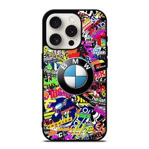 STICKER BOMB BMW LOGO iPhone 15 Pro Case Cover