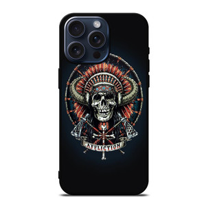 AFFLICTION INDIAN SKULL iPhone 15 Pro Max Case Cover AFFLICTION INDIAN SKULL iPhone 15 Pro Max Case Cover