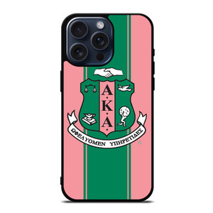 AKA PINK AND GREEN LOGO iPhone 15 Pro Max Case Cover