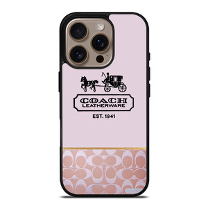 COACH NEW YORK LEATHERWARE LOGO EST 1941 iPhone 16 Pro Case Cover